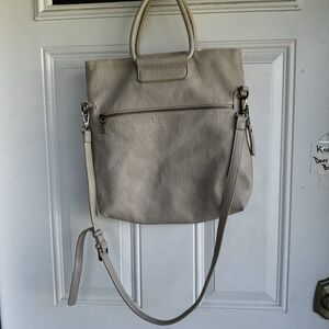 Sasha + Sofi Concealed Carry Purse Shoulder Bag Large Cream Tote 13 x 16" READ